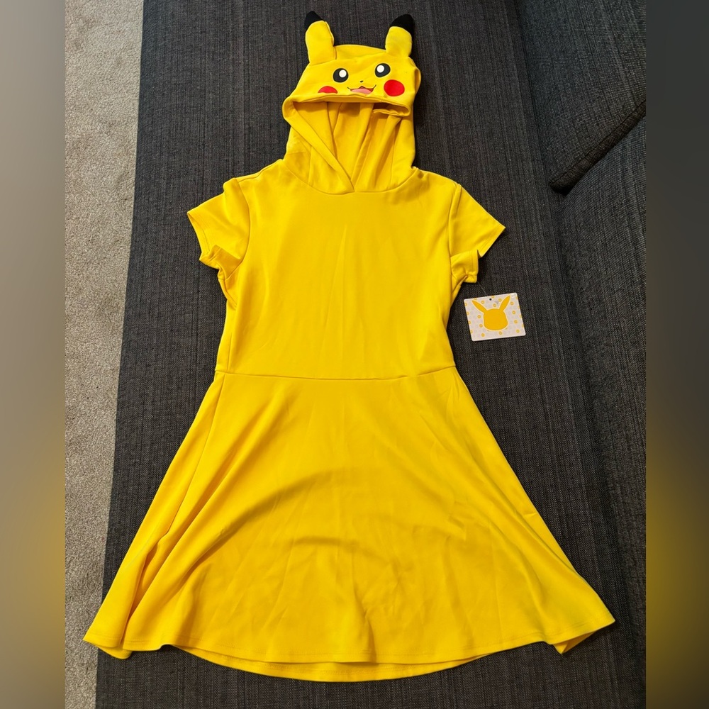 NWT Pokemon Yellow Pikachu Hooded Women’s Dress